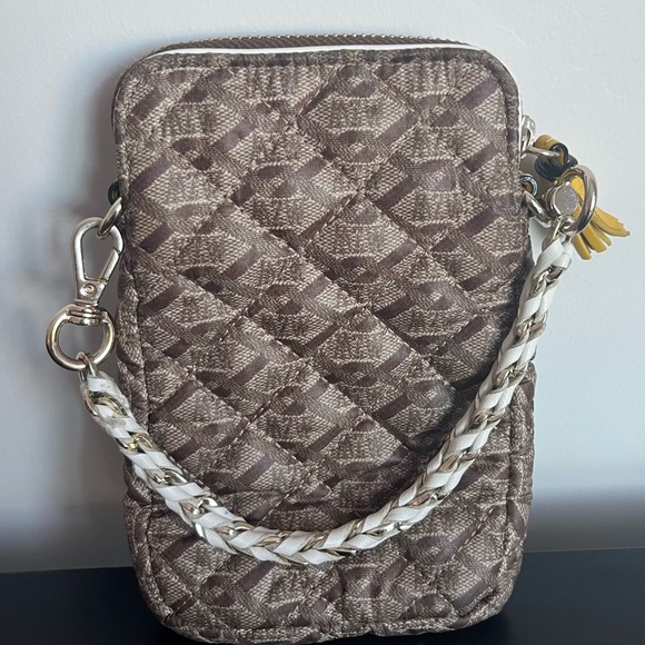 MZ Wallace Quilted Brown and Yellow Crossbody Bag - Picture 5 of 13